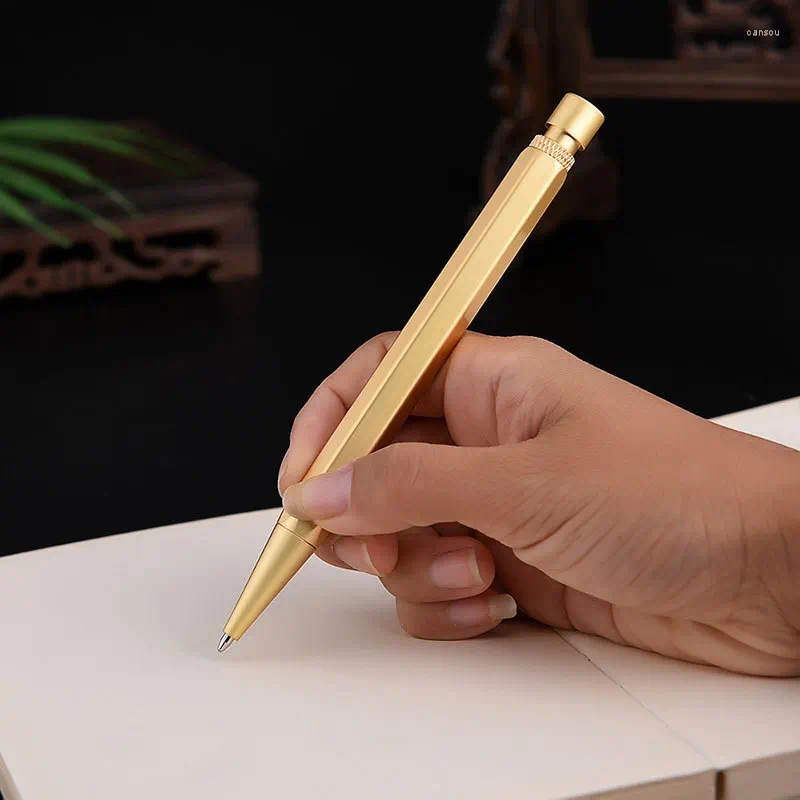 High Quality Brass Copper Press Ballpoint Pen Nice Touch Feeling Heavy Writing Buy 2 Send Gift