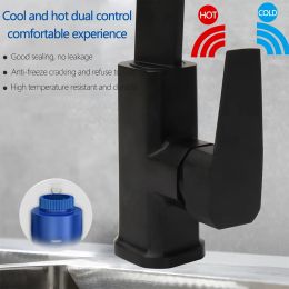Robinet de cuisine à eau chaude et froide en laiton de haute qualité robinet d'évier pivotant à 360 degrés robinet de salle de bain ultra-mince poterie