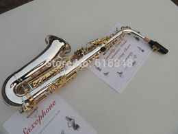 Hoge Kwaliteit Messing Tube Suzuki Alto Eb Saxofoon E-platte verzilverd oppervlak Vergulde sleutel Sax Muziekinstrumenten met Case