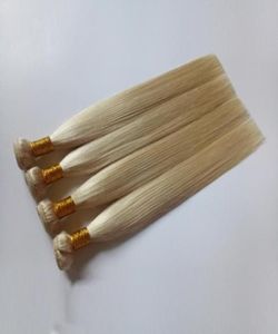 Tissage de cheveux raides blonds brésiliens de haute qualité 613, couleur dorée russe mongole, peut être teint, double trame de cheveux humains Remy exte94494295