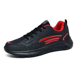 Chaussures de course respirantes de haute qualité hommes noir rouge léger semelle souple polyvalent hommes loisirs sport baskets formateurs