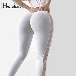 Hoogwaardige ademende workout panty broeken voor vrouwen sportschool training sport fitness leggings sexy zij mesh high taille yogabroek h1221