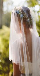 Velos de novia de alta calidad con borde cortado 15 m 2 m 3 m 5 m Una capa de tul Blanco Marfil Venta elegante Velos de novia de boda V2270235