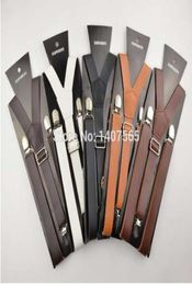 Hoge kwaliteit bruine en zwarte bretels 25 mm breed heren dames pu lederen bretels voor heren 120 cm 2098853