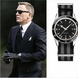 Reloj mecánico de acero inoxidable para hombre de alta calidad de tela marrón a la moda, relojes tourbillon deportivos automáticos para hombre, relojes de pulsera #007