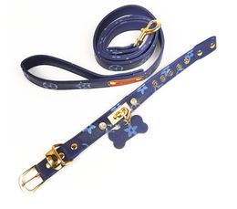 Hoge kwaliteit bruine halsbanden leer populaire print been hondenriemen mode huisdier nek tactisch gepersonaliseerd