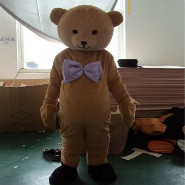 Costume de mascotte ours en peluche brun de haute qualité Halloween Noël fantaisie fête personnage de dessin animé tenue Costume adulte femmes hommes robe carnaval unisexe adultes