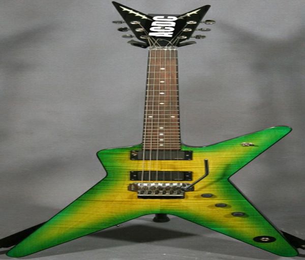 Burn de haute qualité guitare électrique dimebag darrell Signature dime slime china oem guitars floyd ross tremolo pont vert fla2954520