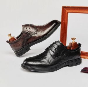 Hoogwaardige zakelijke formele lederen schoenen heren casual kleding schoenen klassiek Italiaans formele oxford herenkantoor schoenen 38-44