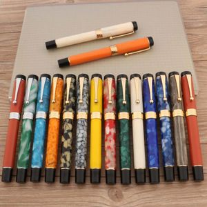 JinHao – stylo à plume en acrylique 100, haute qualité, couleur dorée, 6 plumes, calligraphie Fude, fournitures de bureau, 240124