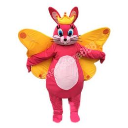 Costume de mascotte de lapin papillon de haute qualité, tenue de carnaval, taille adulte, fête d'anniversaire de noël, déguisement en plein air, accessoires promotionnels