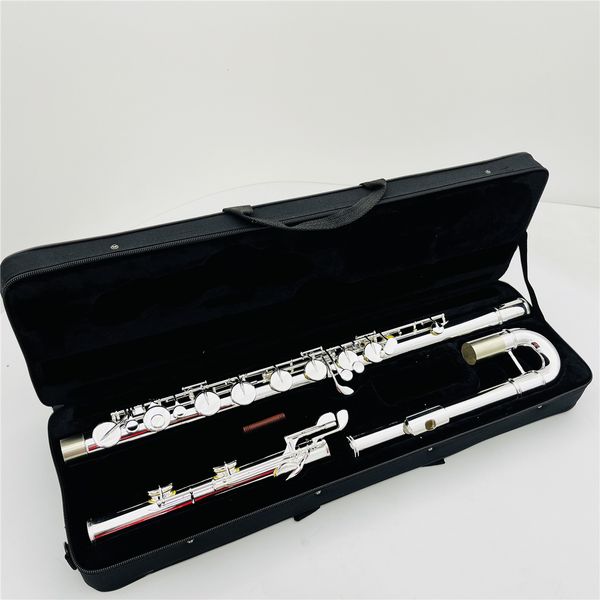 Flauta C de alta calidad, Material de cobre plateado, caja con orificio cerrado de 16 teclas