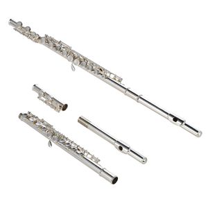 Alta calidad C clave flauta cuproníquel plateado 16 agujeros cerrados con estuche destornillador instrumentos de viento para principiantes