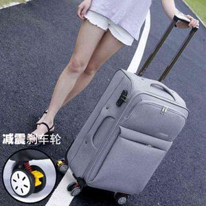 Hoge kwaliteit kan aan boord van bedrijfsgrootte capaciteit Oxford Rolling Bagage Spinner Brand Travel Suitcase J220707