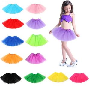 Hoge kwaliteit snoepkleur kinderen tutu rok dansjurken zachte tutu jurk ballet rok 3 lagen tule feestjurk kinderen pettiskirt kleding