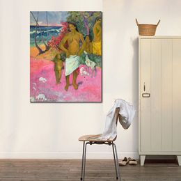 Reproduction d'art sur toile de haute qualité de Paul Gauguin une promenade au bord de la mer Figure peinture décor de bureau à domicile