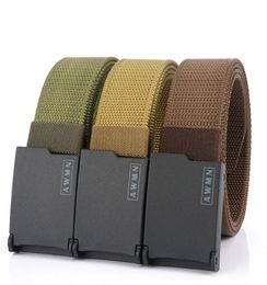 Ceinture en toile de haute qualité unisexe, sangle de luxe, ceinture militaire tactique, entraînement en plein air, ceintures à boucle en métal 38wide6463673