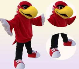 Carnaval de haute qualité Adult Red Eagle Mascot Costume Real Pictures Deluxe Party Bird Hawk Falcon Mascot Costume Factory S1870182