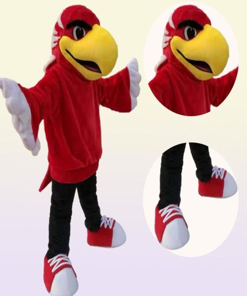 Costume de mascotte d'aigle rouge adulte de haute qualité Adulte Real Pictures de luxe Bird Hawk Falcon Mascot Costume Factory S1355607