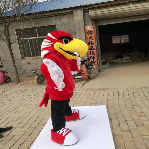 Disfraz de mascota de águila roja para adultos de Carnaval de alta calidad, imágenes reales, disfraz de mascota de halcón para pájaros de fiesta de lujo 212A