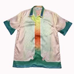 Hoogwaardig CASABLANCA-overhemd met knopen, sprookjesachtige droomprint voor heren en dames, los en veelzijdig zijden overhemd met korte mouwen, korte mouwen