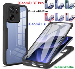 Coque Double face en Silicone pour Xiaomi 13T Pro, Film de Protection d'écran, Protection rigide, Redmi Note 12 12S K60 Ultra