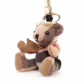 Hoogwaardige Cashmere Bear Doll Pendant Keychains Classic Design Decoration Car Key Chain Fashion Handtas KeyChain226H