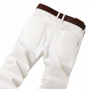 Haute qualité Casual Denim Jeans hommes rouge jaune rose blanc solide pantalon de fête à la mode quatre mers pantalon droit grande taille X8J1 #