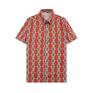 Hoge kwaliteit casual shirts tide merkontwerper korte mouw t-shirts klassieke medusa print zijden kleurblok shirts zomer losse dunne jassen voor mannen en vrouwen