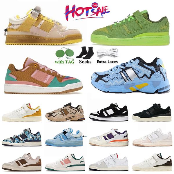 Chaussures décontractées de haute qualité Bad Bunny Forum Low X Mens Triple Black Pâques Egg Femmes Running Floor Rose Brown à l'école Tennis gris Green Suns Trainers Sneakers 36-45