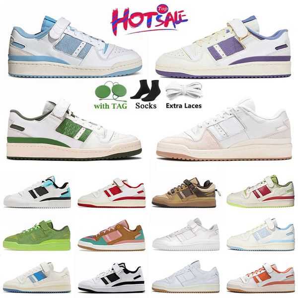 Chaussures décontractées de haute qualité Bad Bunny Forum Low X Mens Triple Black Pâques Femmes Running Floor Rose Brown Retour à l'école Ice Bleu Grey Green Sunrs Trainers Sneakers