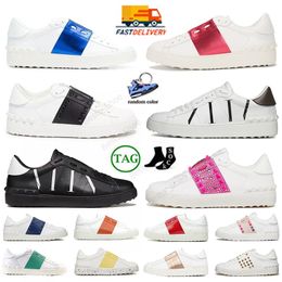 Chaussures décontractées de haute qualité Open Sneaker Platform Sneakers Sport Trainer Shoe Pink Black Multi-Color Pikes Rivets Mandons Plaque Forme Flat Trainers Mentes Femmes