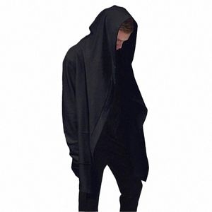 Haute qualité Casual unisexe hommes à capuche avec robe noire Hip Hop Sweats à capuche et sweat-shirts lg manches design manteau d'hiver manteaux b6fe #