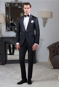 Esmoquin de boda para hombre gris carbón de alta calidad Esmoquin de novio excelente con solapa de mantón Blazer para hombre Traje de 2 piezas (chaqueta + pantalón + corbata + faja) 1356