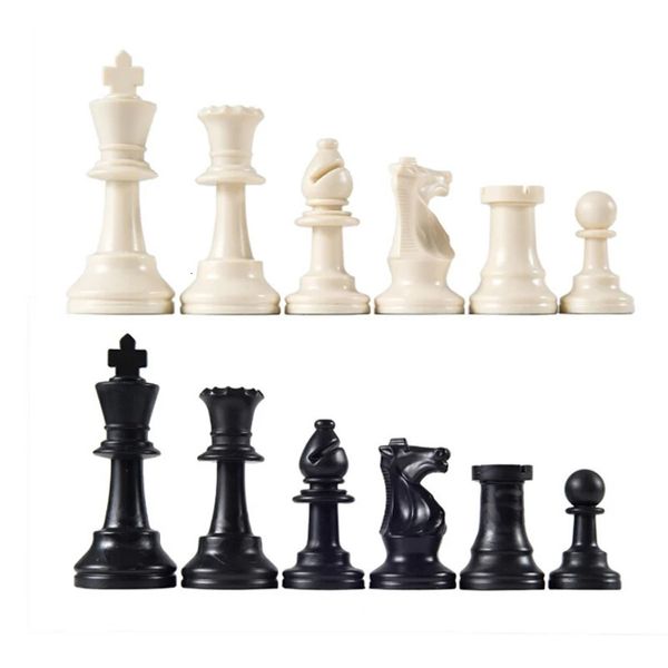 Jeu d'échecs de haute qualité King High 97mm 77mm 64mm Ajedrez jeu d'échecs médiéval sans échiquier 32 pièces d'échecs enfants jouets jeu 240102