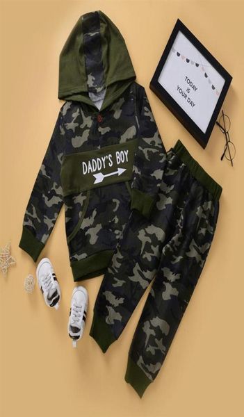 Haute qualité enfants 2 pièces enfants à capuche bébé Camouflage vêtements ensemble garçons vêtements à capuche polaires Sweatshirt323p5644352