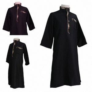 Haute qualité enfants Abaya vêtements traditionnels Ramadan Eid broderie musulmane enfants Robe Jubba Thobe garçons arabes islamiques Kaftan b4NJ #