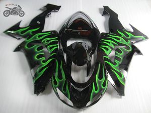 Hoge Kwaliteit Chinese Verkortingen voor Kawasaki Ninja ZX10R 2006 2007 Groene Vlammen Motorfiets Verkosten Carrosserie ZX-10R 06 07 ZX 10R