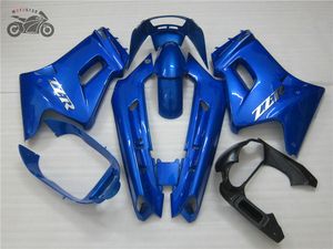 Ensemble de carénages chinois de haute qualité pour Kawasaki 1990-2007 ZZR-250 kits de carénage de course sur route en plastique ABS bleu ZZR250 ZZR 250 90-07