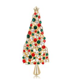 Broches d'arbre de Noël de haute qualité épingles avec cristal pour femmes hommes enfants joyeux noël cadeau badge de strass de mode entièrement J3824064