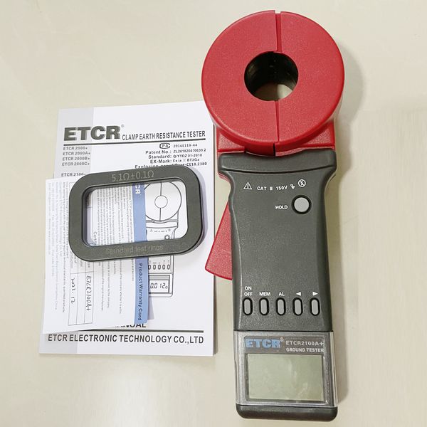 Testeur de résistance de terre à pince de haute qualité, ETCR2100A + compteur de résistance, pince numérique sur jauge de résistance de terre