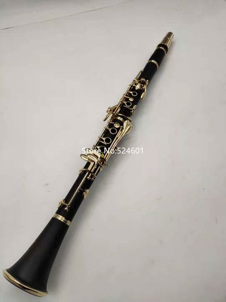 Alta calidad clarinete C tono 17 teclas ébano madera chapado en oro instrumento musical profesional con estuche envío gratis