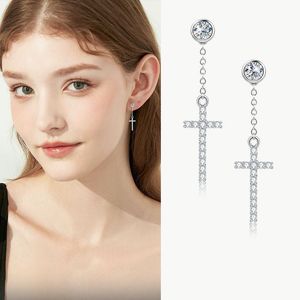 Hoge kwaliteit Classic Cross moissanites oorbellen 925 sterling zilveren diamanten oorbellen voor zowel mannen als vrouwen hiphop sieraden Geschenken