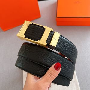 Ceinture de créateur classique de haute qualité pour femmes en acier inoxydable boucle H AAA ceinture en cuir véritable ceinture rétro de luxe pour hommes 90-125 cm ceinture réversible H207