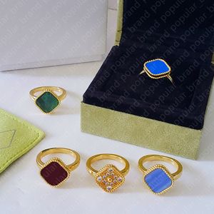 Hoge kwaliteit klassieke designer ringen 4/vier blad klaver ring mode damesringen moeder van parel ringen maat 5-9