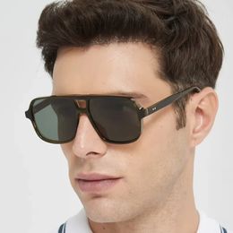 Lunettes de soleil classiques à double pont classique pour les hommes de créateurs de marque de luxe à la mode Femmes rétro GLAS TRENDY 240416