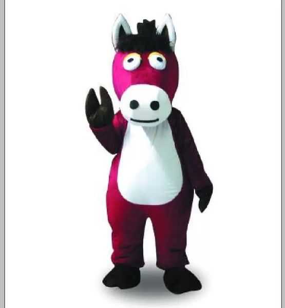 Disfraz de mascota de caballo rojo versión clásica de alta calidad, ropa de dibujos animados para fiesta de cumpleaños de Halloween para adultos