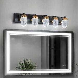 Hoge kwaliteit heldere lampenkap in modern design Vanity Lights met 5 LED-lampen voor badkamerverlichting