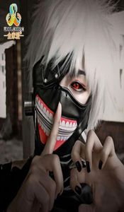 Hoge kwaliteit klaring Tokyo Ghoul 2 Kaneki Ken Masker Verstelbare rits maskers PU Leer Cool Mask Blinder Anime Cosplay Y200103103966666