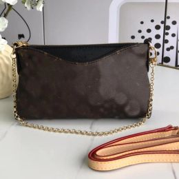 Hoge kwaliteit Cluth Cross Body Bag Handschoudertassen Verstelbare gouden ketting Multifunctionele klassieke letterpatroon Ritssluiting